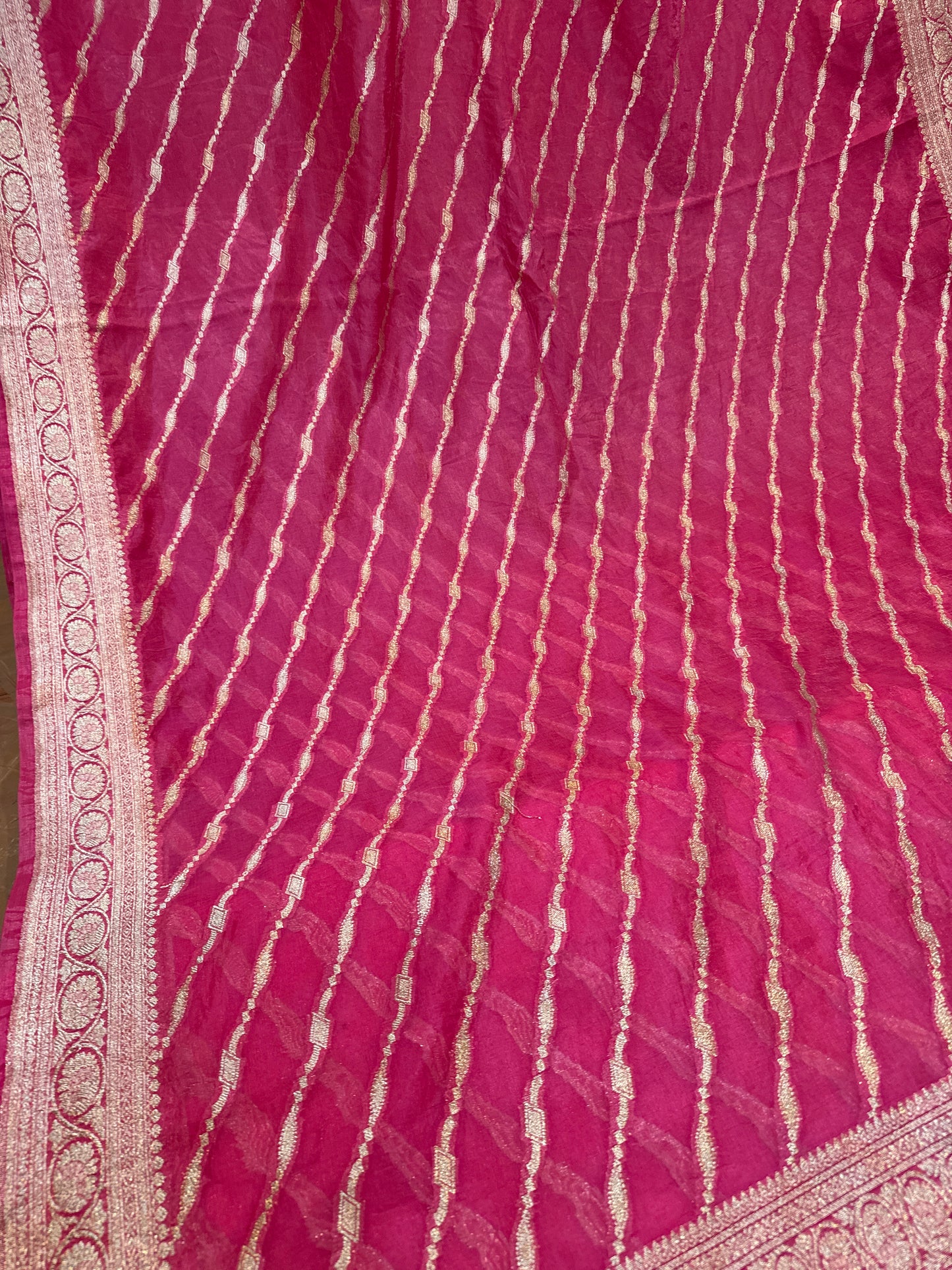 Pink Pure Dupion Silk Banarasi Saree by Shades Of Benares - banarasi - banarasi saree shop