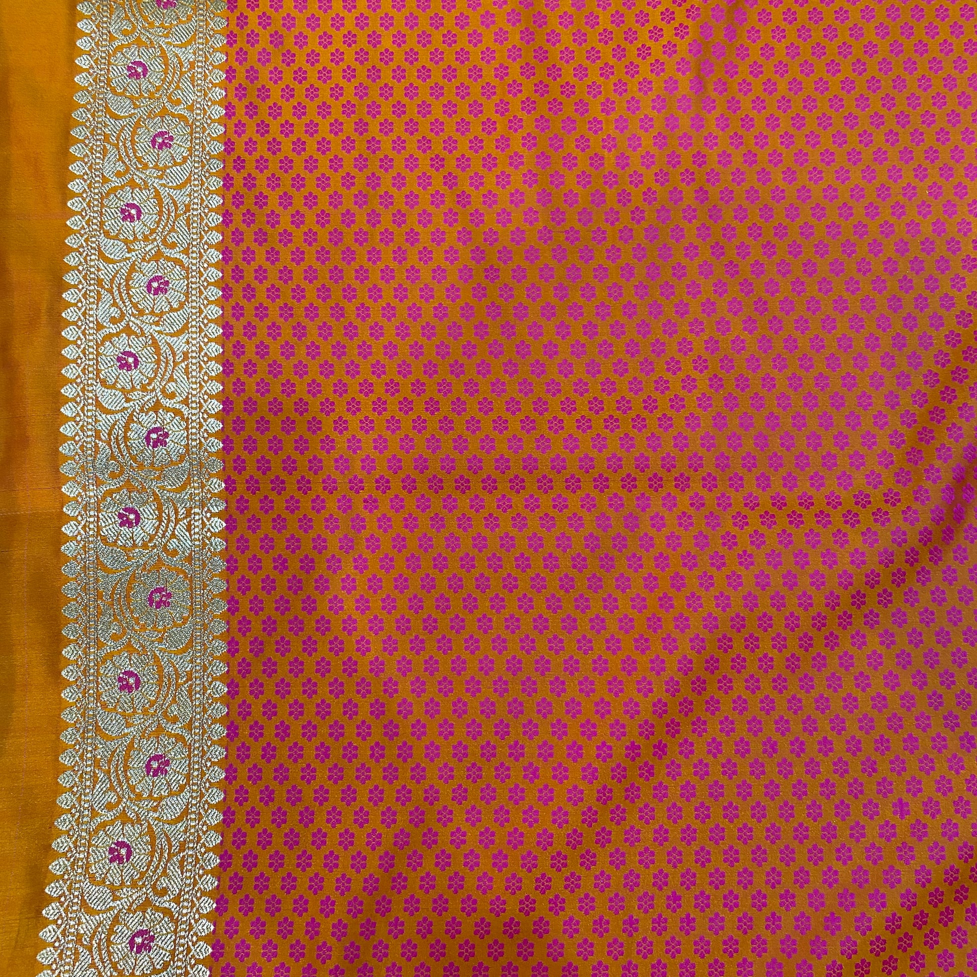 Gulnaar Sunset Couture — Luxe Silk Banarasi Saree by Shades Of Banaras - banarasi - banarasi saree shop - banarasi saree manufacturers - banarasi saree wholesale - banaraasi sarees