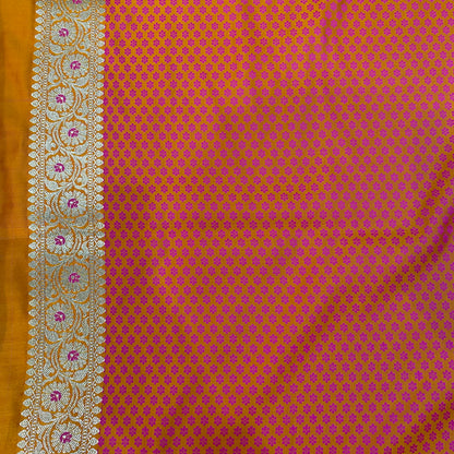 Gulnaar Sunset Couture — Luxe Silk Banarasi Saree by Shades Of Banaras - banarasi - banarasi saree shop - banarasi saree manufacturers - banarasi saree wholesale - banaraasi sarees