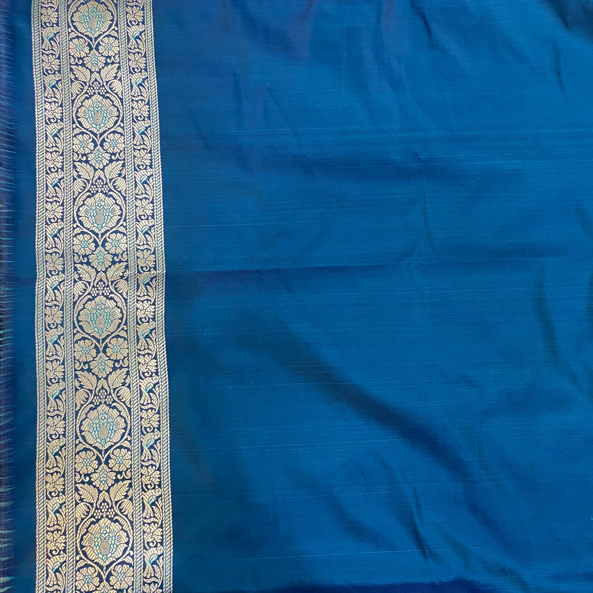 Azure Shikargaah Royale Couture — Luxe Silk Banarasi Saree by Shades Of Banaras - banarasi - banarasi saree shop - banarasi saree manufacturers - banarasi saree wholesale - banaraasi sarees