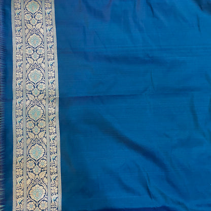 Azure Shikargaah Royale Couture — Luxe Silk Banarasi Saree by Shades Of Banaras - banarasi - banarasi saree shop - banarasi saree manufacturers - banarasi saree wholesale - banaraasi sarees