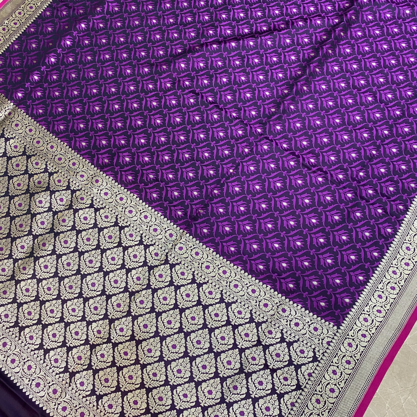 Amethyst Crown Couture — Luxe Silk Banarasi Saree by Shades Of Banaras - banarasi - banarasi saree shop - banarasi saree manufacturers - banarasi saree wholesale - banaraasi sarees