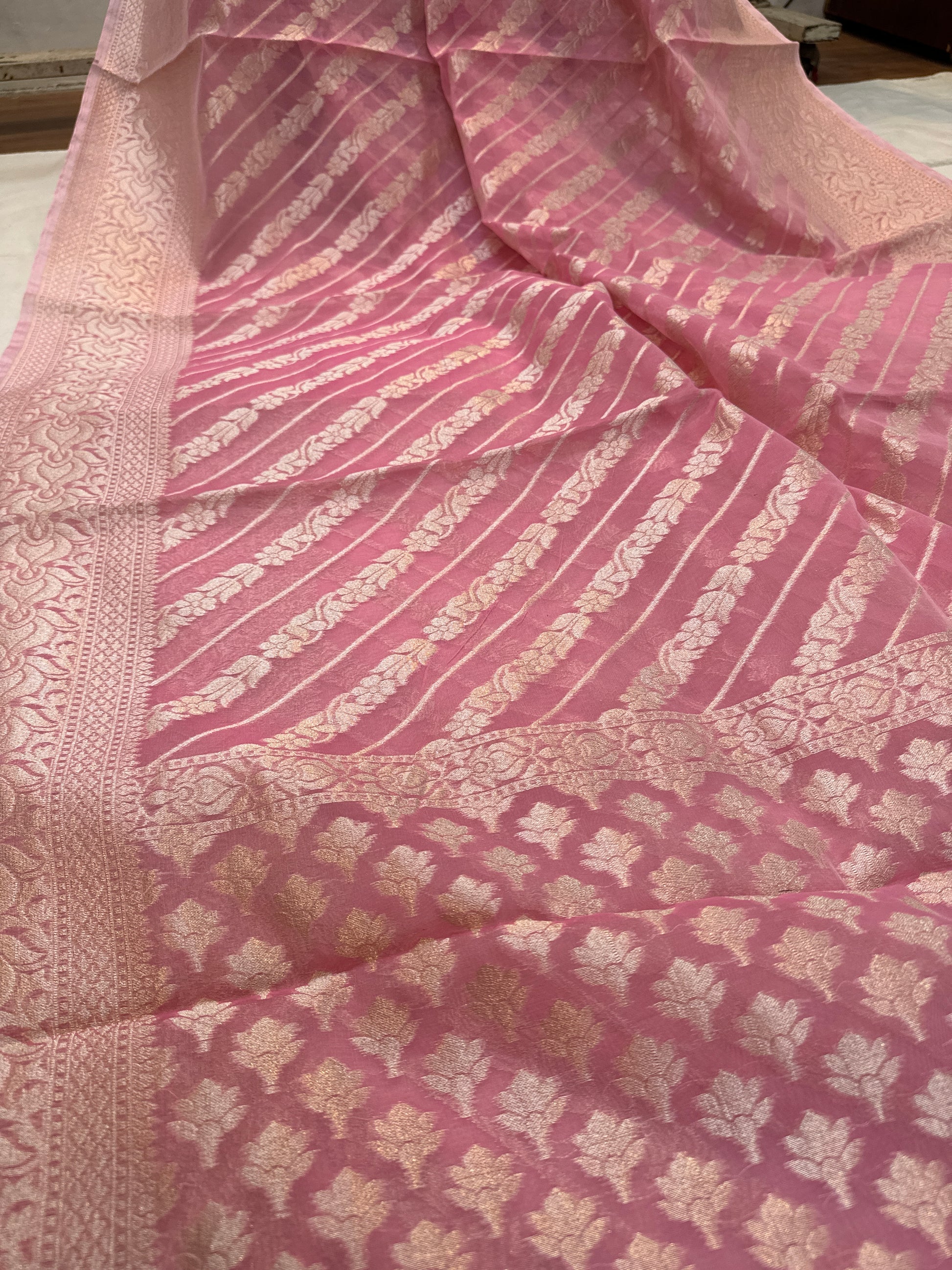 Pink Pure Cotton Banarasi Saree by Shades Of Benares - banarasi - banarasi saree shop