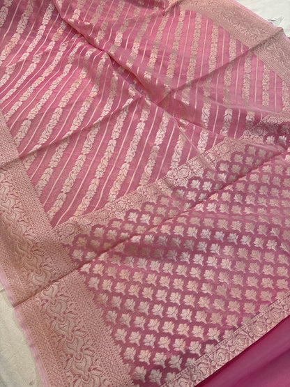 Pink Pure Cotton Banarasi Saree by Shades Of Benares - banarasi - banarasi saree shop