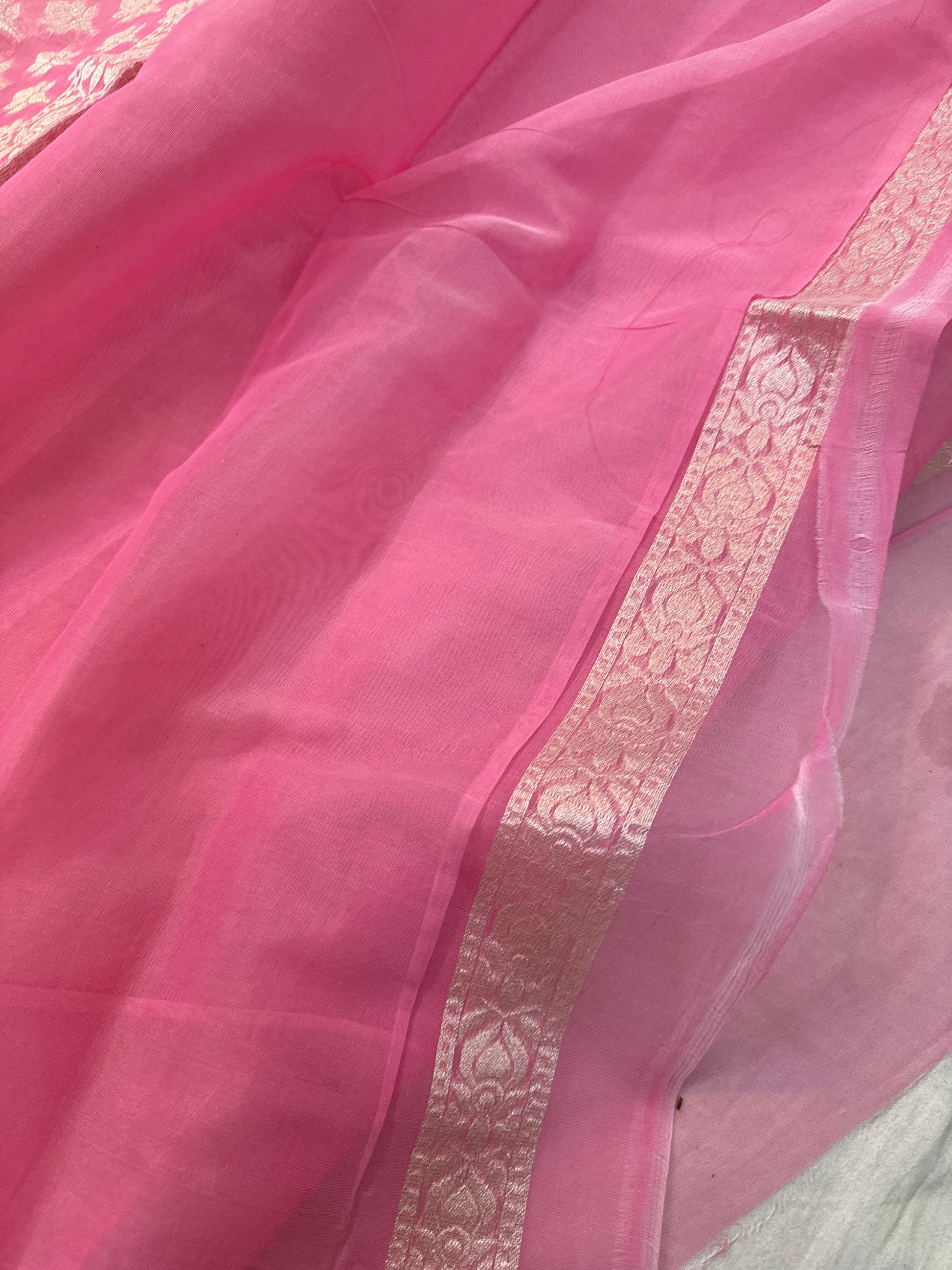 Pink Pure Cotton Banarasi Saree by Shades Of Benares - banarasi - banarasi saree shop