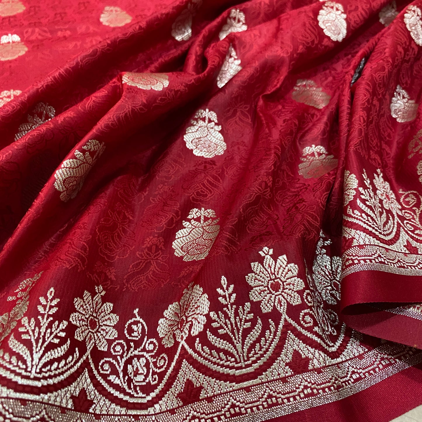 Crimson Royale Luxe Couture Pure Silk Banarasi Saree