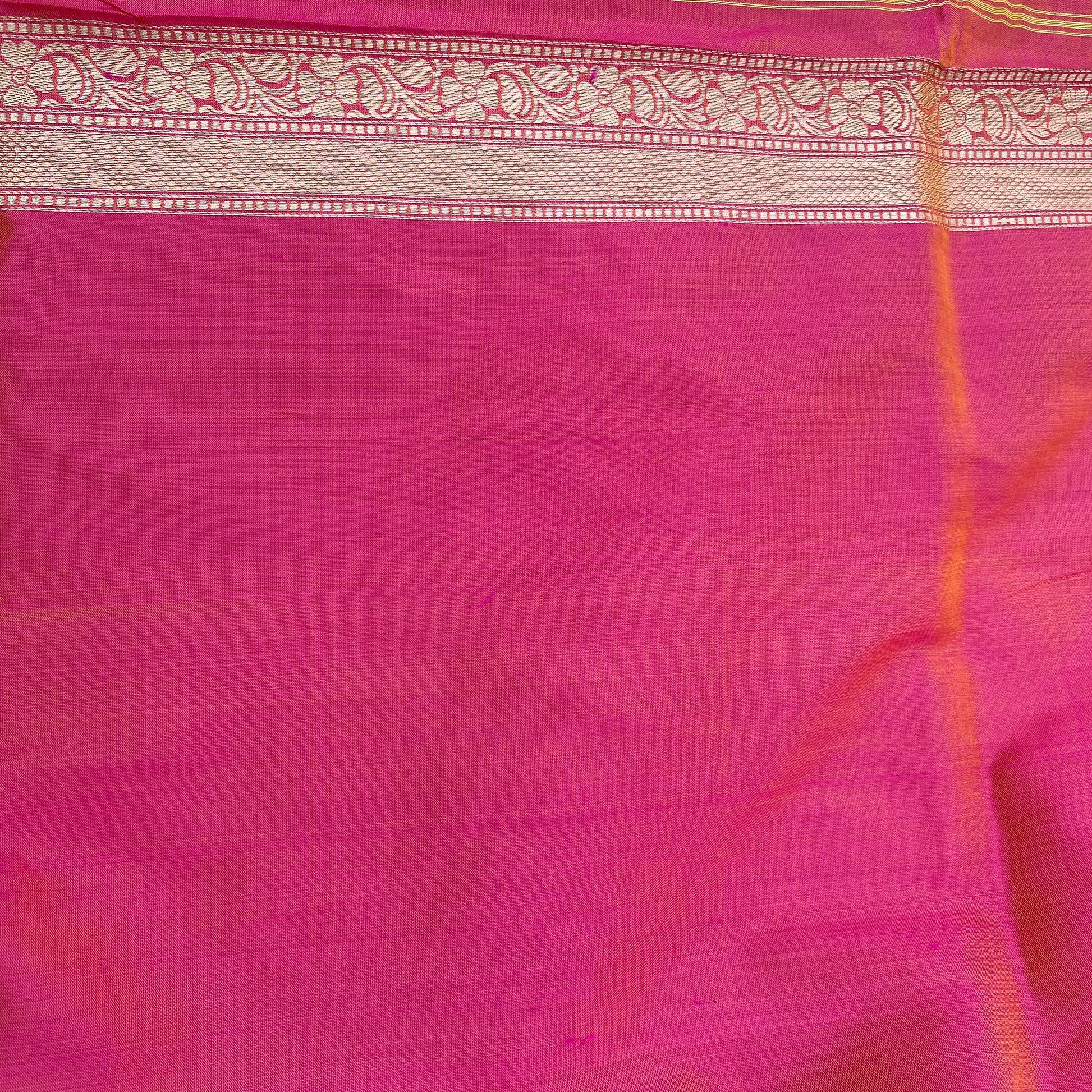 The Rose Gold Luxe: Pink Kadhiyal Minakari Jaal Pure Silk Handloom Banarasi Saree by Shades Of Banaras - banarasi - banarasi saree shop - banarasi saree manufacturers - banarasi saree wholesale - banaraasi sarees - banarasi sari - banarasi saris