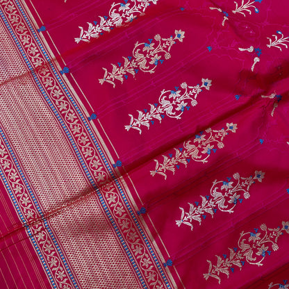 Rani Pink Luxe Satin Silk Kadhua Tanchui Banarasi Saree by Shades Of Banaras - banarasi - banarasi saree shop - banarasi saree manufacturers - banarasi saree wholesale - banaraasi sarees - banarasi sari - banarasi saris