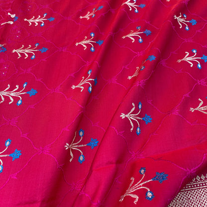 Rani Pink Luxe Satin Silk Kadhua Tanchui Banarasi Saree by Shades Of Banaras - banarasi - banarasi saree shop - banarasi saree manufacturers - banarasi saree wholesale - banaraasi sarees - banarasi sari - banarasi saris