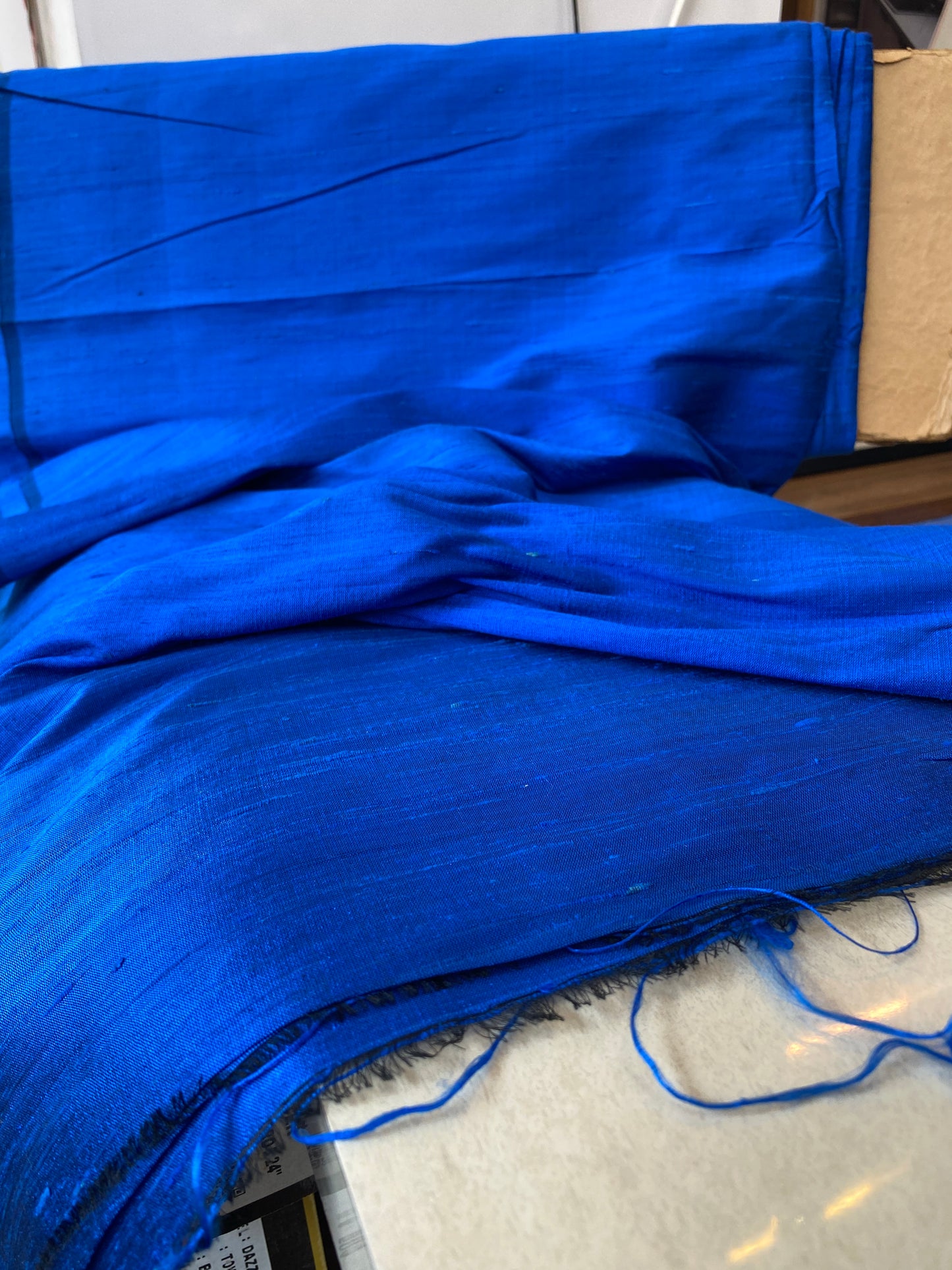 Royal Cerulean Blue Pure Raw Silk – A Canvas of Heritage (By Meter) by Shades Of Banaras - banarasi - banarasi saree shop - banarasi saree manufacturers - banarasi saree wholesale - banaraasi sarees - banarasi sari - banarasi saris - silk saree - silk sari - wedding saree - wedding sari - designer sari - wedding collection - gifting