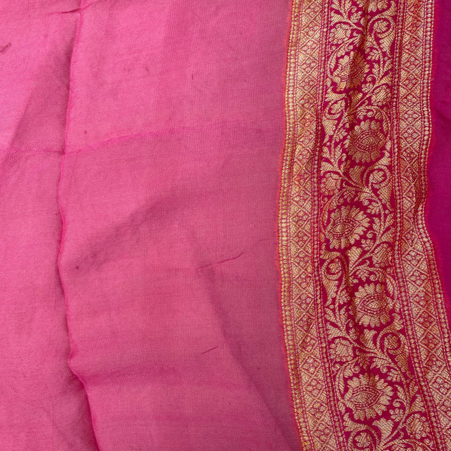 Rose Royale Ghattchola Luxe — Pure Khaddi Georgette Rangkaat Banarasi Saree by Shades Of Banaras - banarasi - banarasi saree shop - banarasi saree manufacturers - banarasi saree wholesale - banaraasi sarees - banarasi sari - banarasi saris