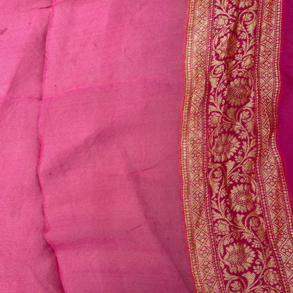Rose Royale Ghattchola Luxe — Pure Khaddi Georgette Rangkaat Banarasi Saree by Shades Of Banaras - banarasi - banarasi saree shop - banarasi saree manufacturers - banarasi saree wholesale - banaraasi sarees - banarasi sari - banarasi saris