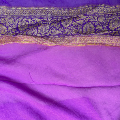 Imperial Amethyst Ghattchola Luxe — Pure Khaddi Georgette Rangkaat Banarasi Saree by Shades Of Banaras - banarasi - banarasi saree shop - banarasi saree manufacturers - banarasi saree wholesale - banaraasi sarees - banarasi sari - banarasi saris