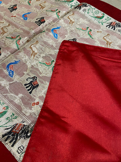 The Sovereign Shikaargaah: A Rare Hand-Woven Tissue Luxe Heirloom Wallhanging by Shades Of Banaras - banarasi - banarasi saree shop - banarasi saree manufacturers - banarasi saree wholesale - banaraasi sarees - banarasi sari - banarasi saris - silk saree - silk sari - wedding saree - wedding sari - designer sari - wedding collection - gifting