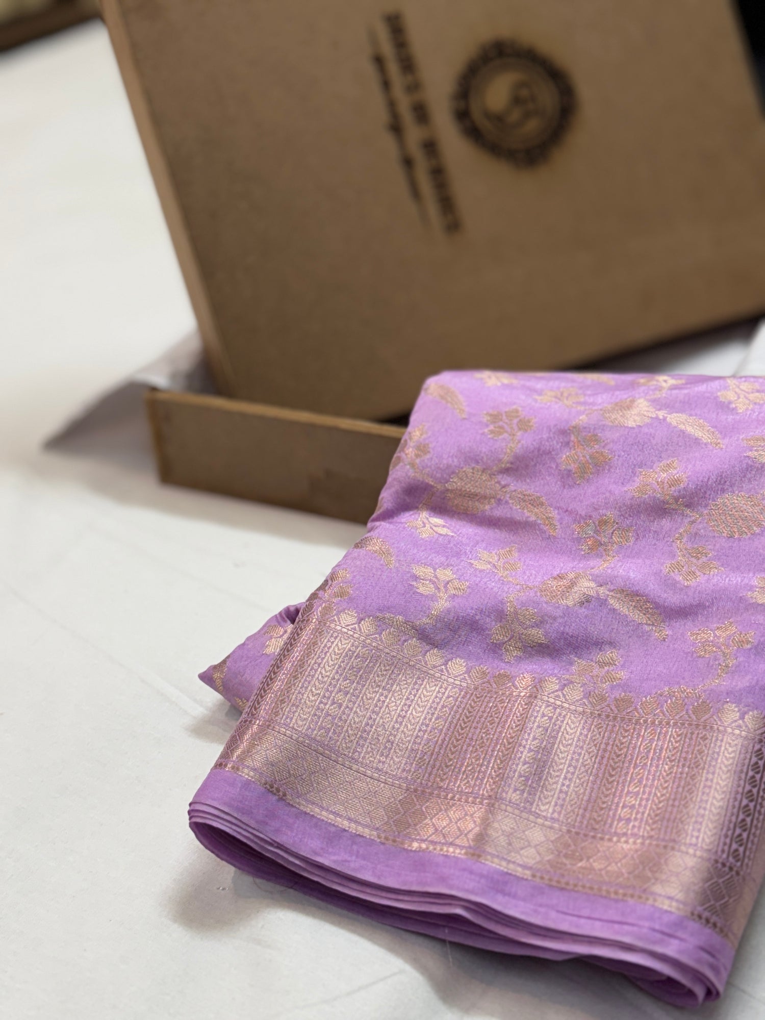 Light Pink Dupion Silk Handloom Banarasi Saree with Gold Zari Jaa by Shades Of Benares - banarasi - banarasi saree shop - banarasi saree manufacturers - banarasi saree wholesale - banaraasi sarees