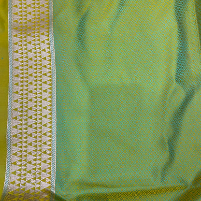 The Verdant Luxe: Emerald Striped Pure Satin Silk Banarasi Saree by Shades Of Banaras - banarasi - banarasi saree shop - banarasi saree manufacturers - banarasi saree wholesale - banaraasi sarees - banarasi sari - banarasi saris - silk saree - silk sari - wedding saree - wedding sari - designer sari - wedding collection - gifting