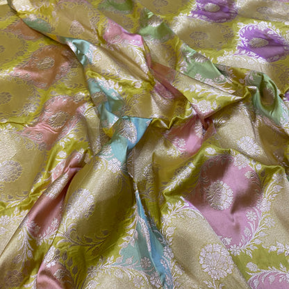 The Luxe Rangkaat Muse: Ultra-Premium Multicolor Pure Silk Banarasi Saree by Shades Of Banaras - banarasi - banarasi saree shop - banarasi saree manufacturers - banarasi saree wholesale - banaraasi sarees - banarasi sari - banarasi saris - silk saree - silk sari - wedding saree - wedding sari - designer sari - wedding collection - gifting