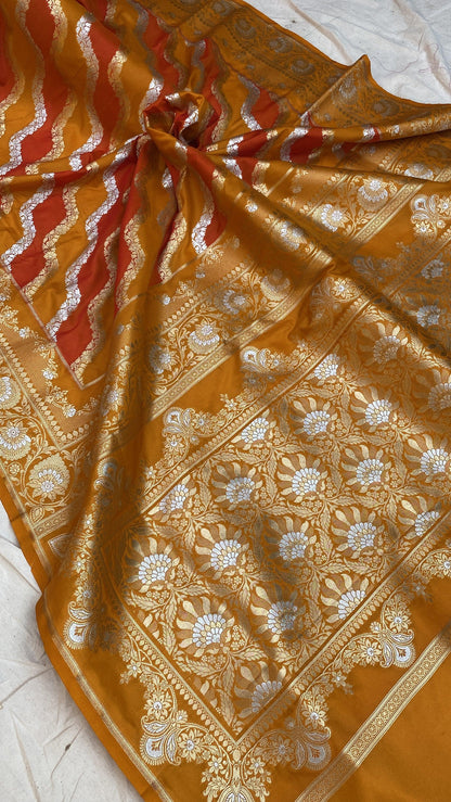 Handwoven Rangkaat Pure Banarasi Silk Sari by Shades Of Benares - banarasi - banarasi saree shop