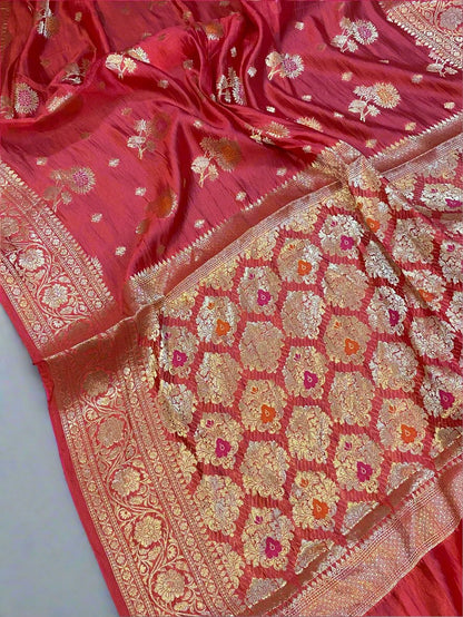 Exquisite Craftsmanship: The Handloom Banarasi Saree by Shades Of Benares - banarasi - banarasi saree shop