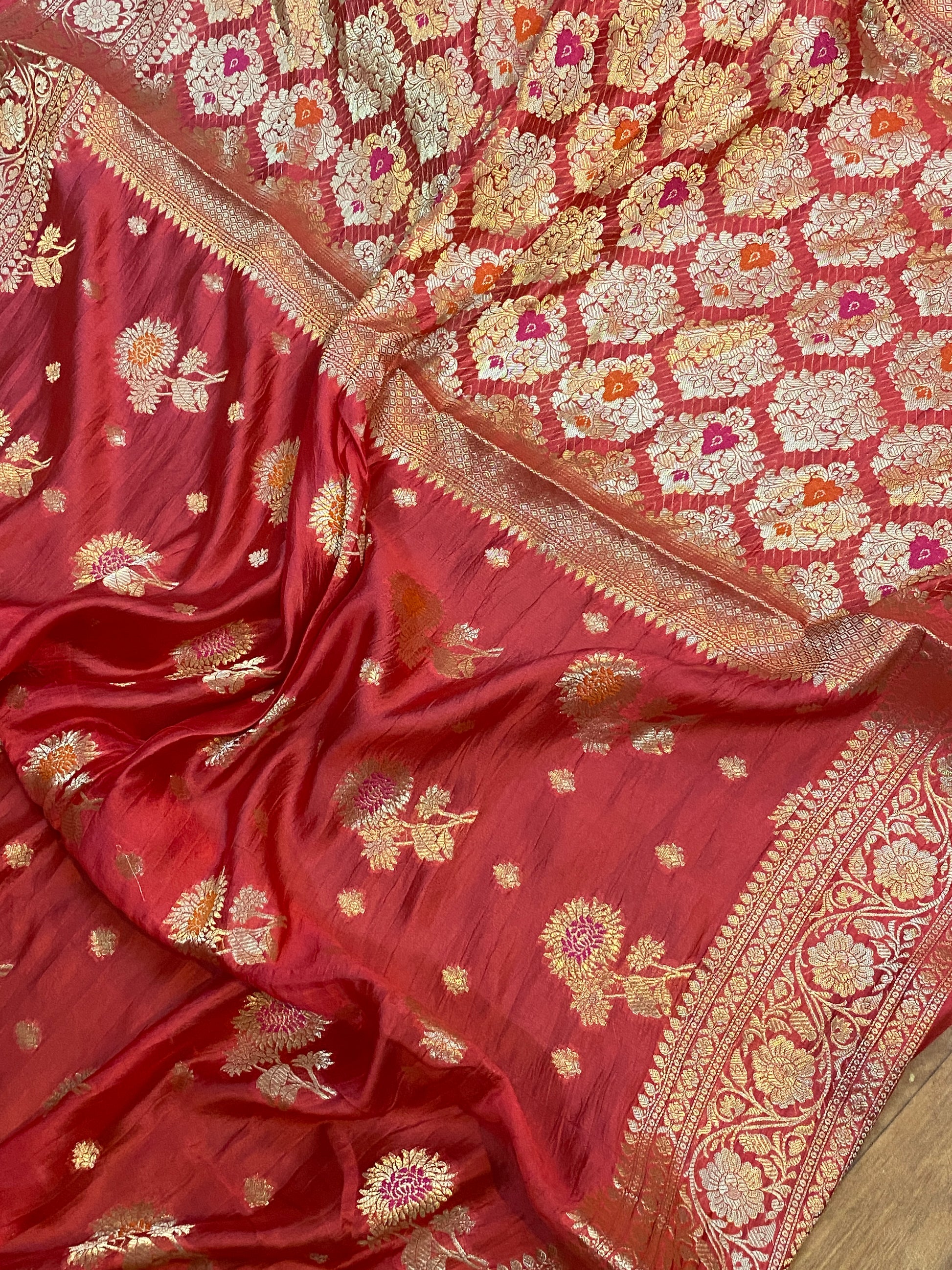 Exquisite Craftsmanship: The Handloom Banarasi Saree by Shades Of Benares - banarasi - banarasi saree shop