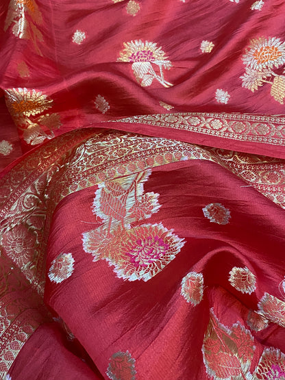 Exquisite Craftsmanship: The Handloom Banarasi Saree by Shades Of Benares - banarasi - banarasi saree shop