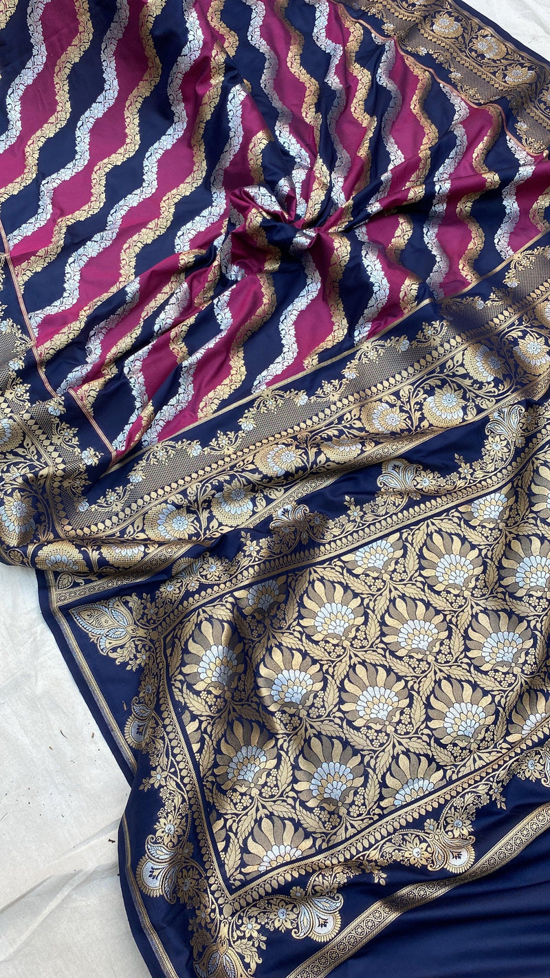 Handwoven Rangkaat Pure Banarasi Silk Sari by Shades Of Benares - banarasi - banarasi saree shop