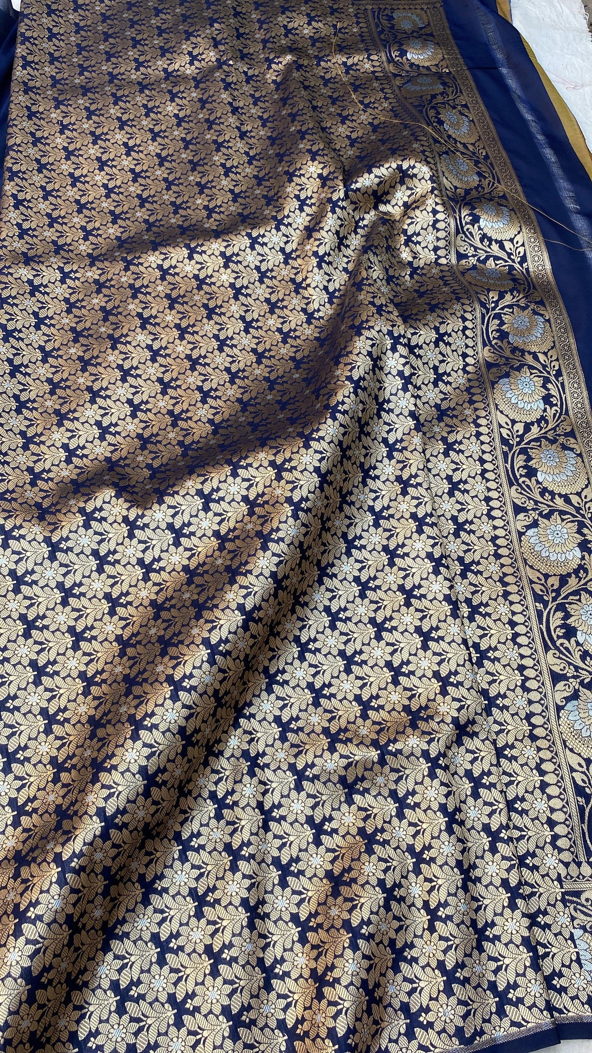 Handwoven Rangkaat Pure Banarasi Silk Sari by Shades Of Benares - banarasi - banarasi saree shop