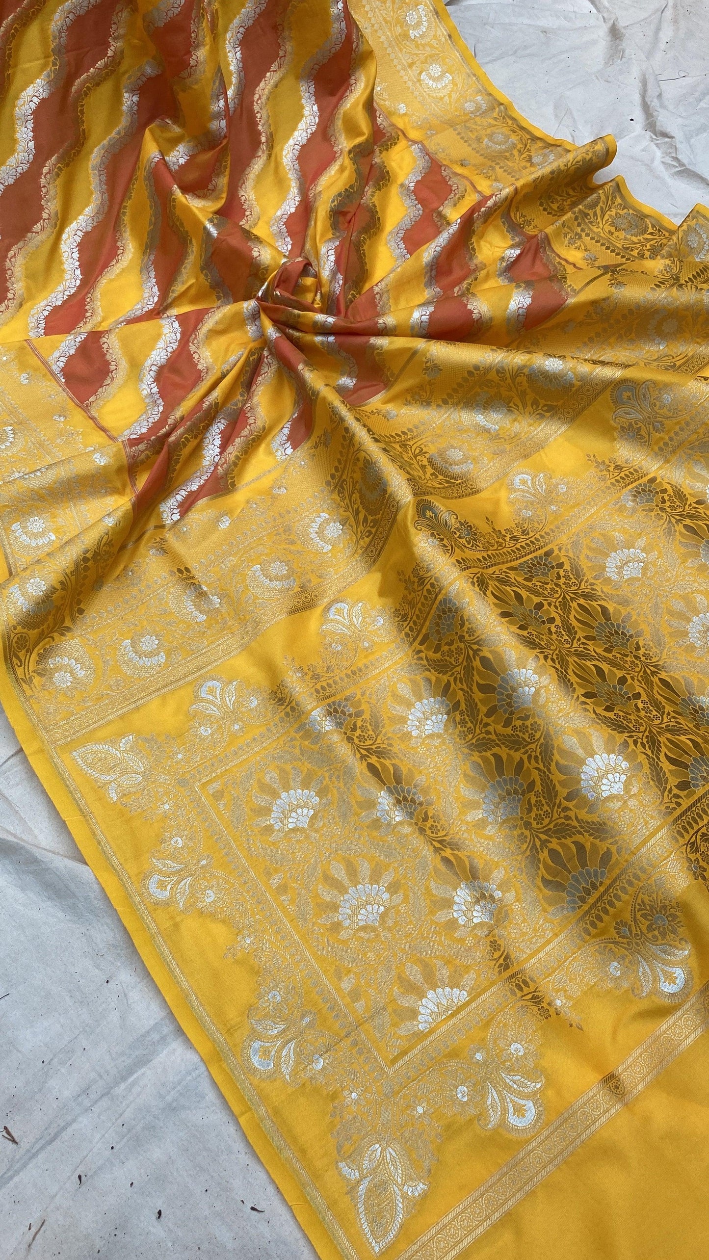 Handwoven Rangkaat Pure Banarasi Silk Sari by Shades Of Benares - banarasi - banarasi saree shop