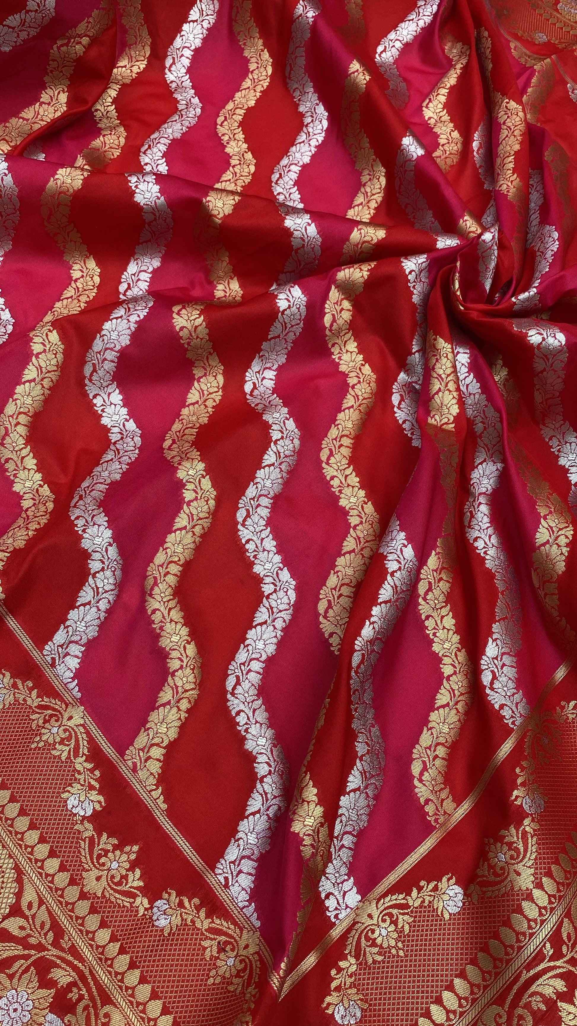 Handwoven Rangkaat Pure Banarasi Silk Sari by Shades Of Benares - banarasi - banarasi saree shop