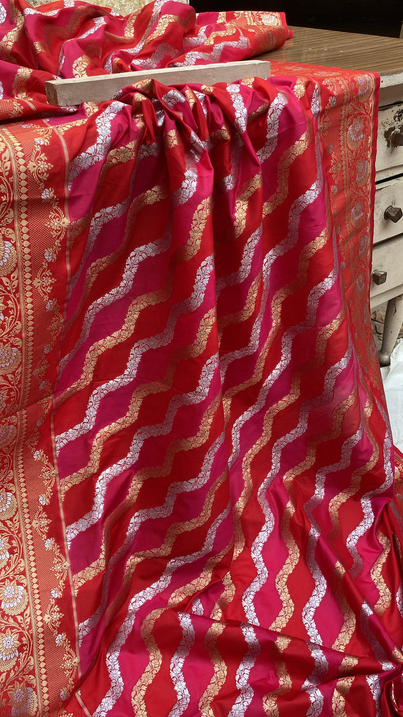 Handwoven Rangkaat Pure Banarasi Silk Sari by Shades Of Benares - banarasi - banarasi saree shop