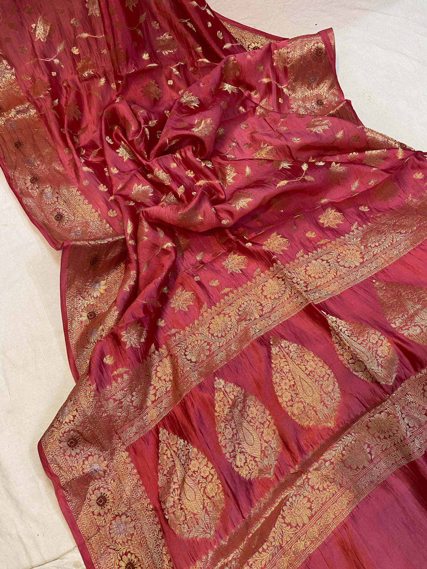 Enchanting Charm: The Matt Pink Banarasi Saree by Shades Of Benares - banarasi - banarasi saree shop