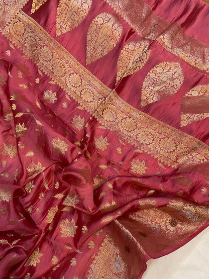 Enchanting Charm: The Matt Pink Banarasi Saree by Shades Of Benares - banarasi - banarasi saree shop