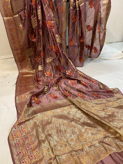 Regal Sophistication: The English Purple Banarasi Saree by Shades Of Benares - banarasi - banarasi saree shop