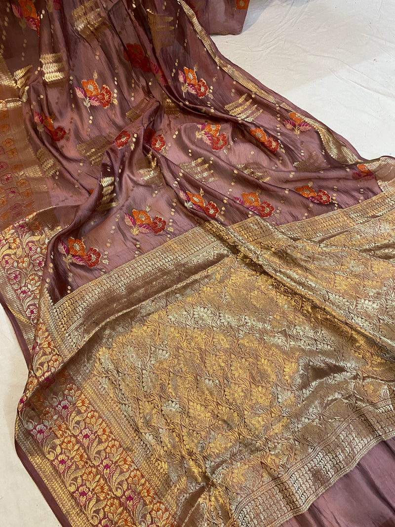 Regal Sophistication: The English Purple Banarasi Saree by Shades Of Benares - banarasi - banarasi saree shop