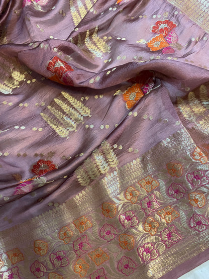 Regal Sophistication: The English Purple Banarasi Saree by Shades Of Benares - banarasi - banarasi saree shop