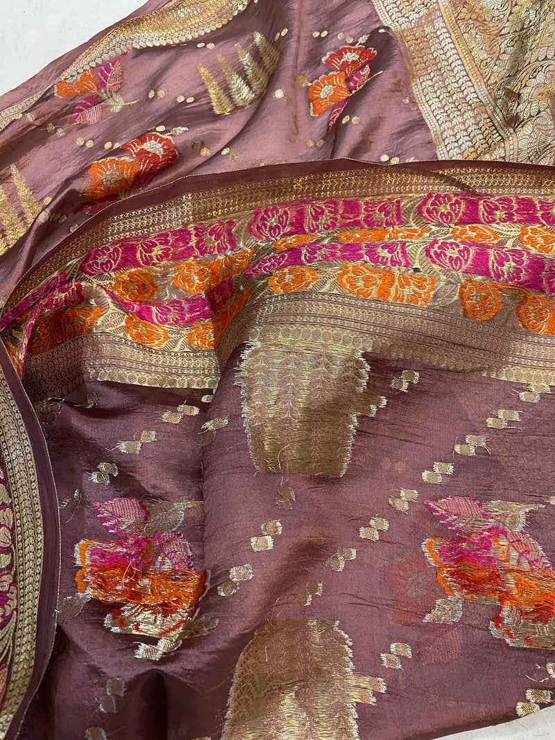 Regal Sophistication: The English Purple Banarasi Saree by Shades Of Benares - banarasi - banarasi saree shop