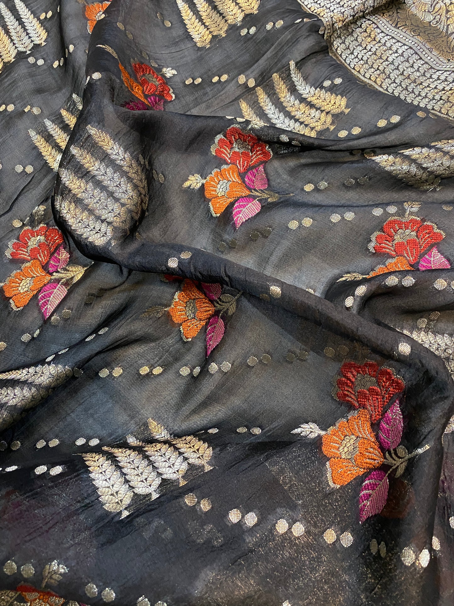 Timeless Glamour: The Classy Black Banarasi Saree by Shades Of Benares - banarasi - banarasi saree shop