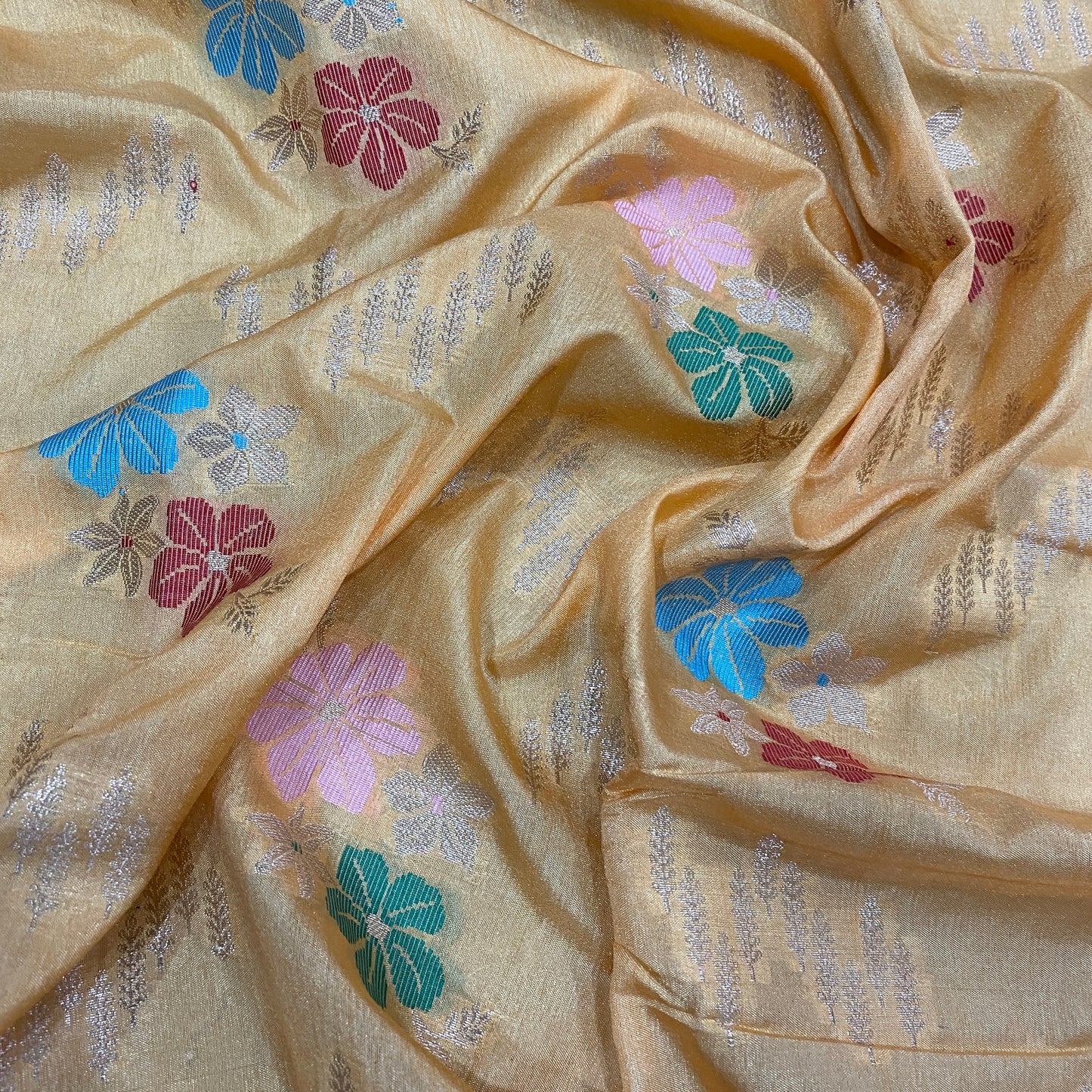 The Gilded Primrose Luxe : Handwoven Pure Cotton Silk Banarasi Masterpiece Saree