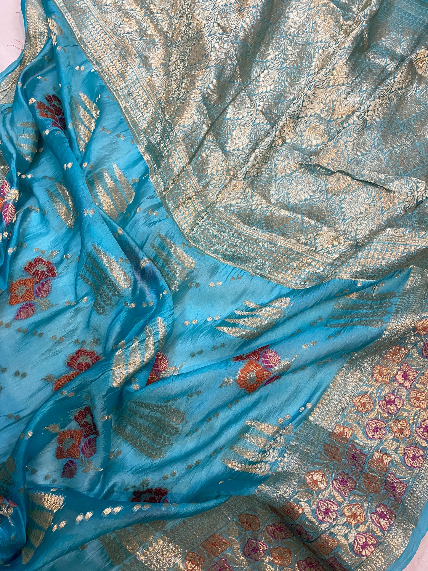 Ethereal Beauty: The Sky Blue Banarasi Saree by Shades Of Benares - banarasi - banarasi saree shop