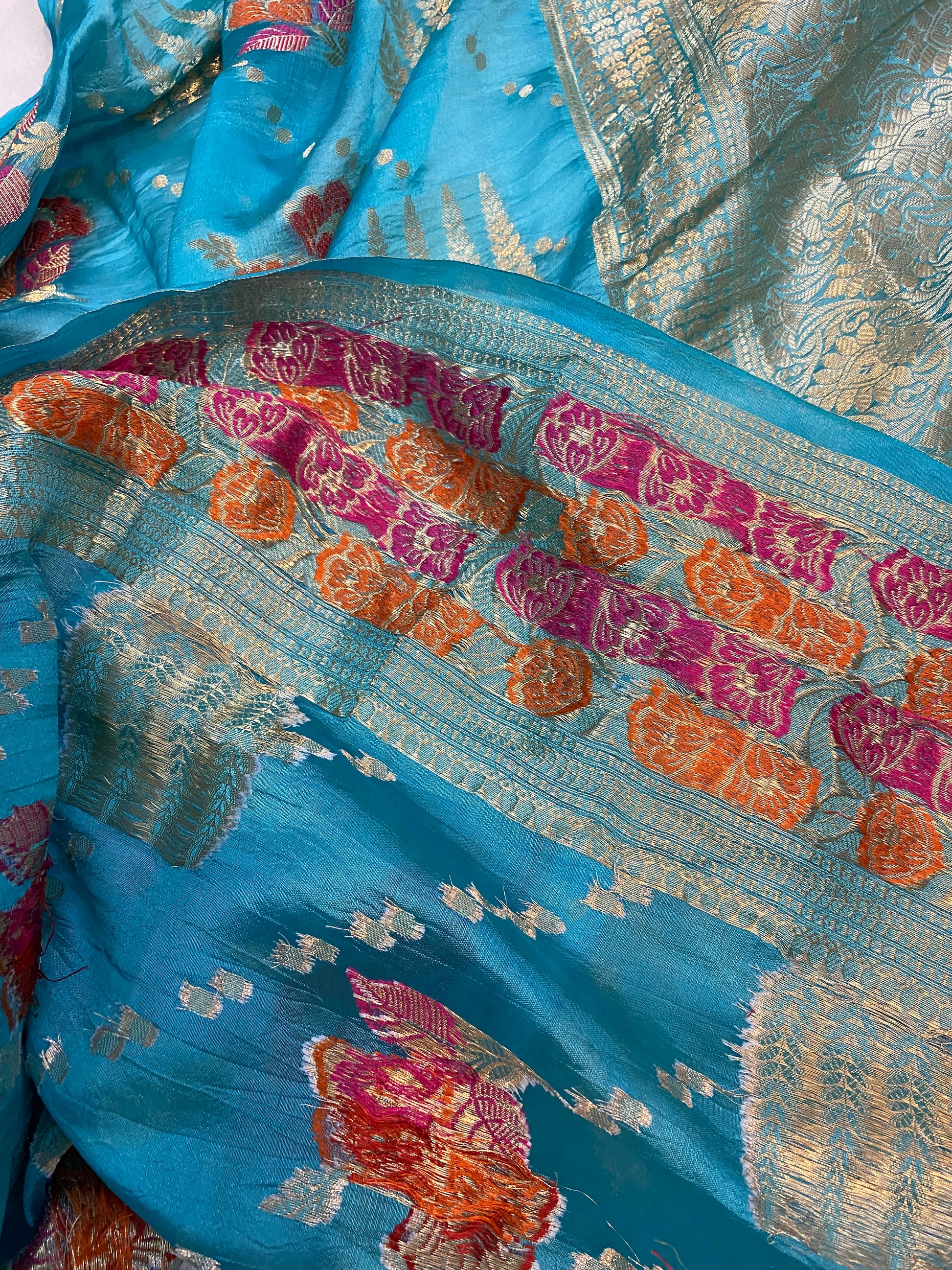 Ethereal Beauty: The Sky Blue Banarasi Saree by Shades Of Benares - banarasi - banarasi saree shop