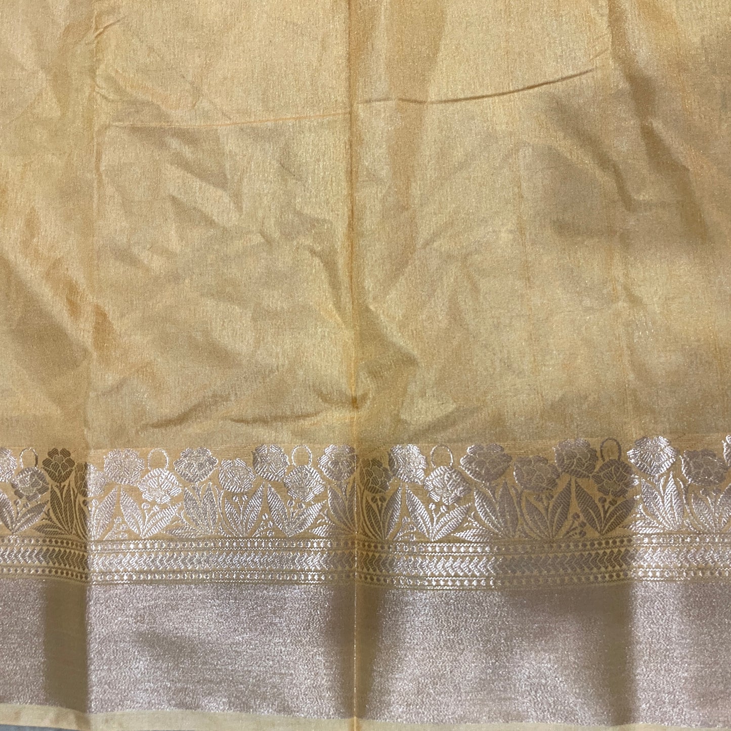 The Gilded Primrose Luxe : Handwoven Pure Cotton Silk Banarasi Masterpiece Saree
