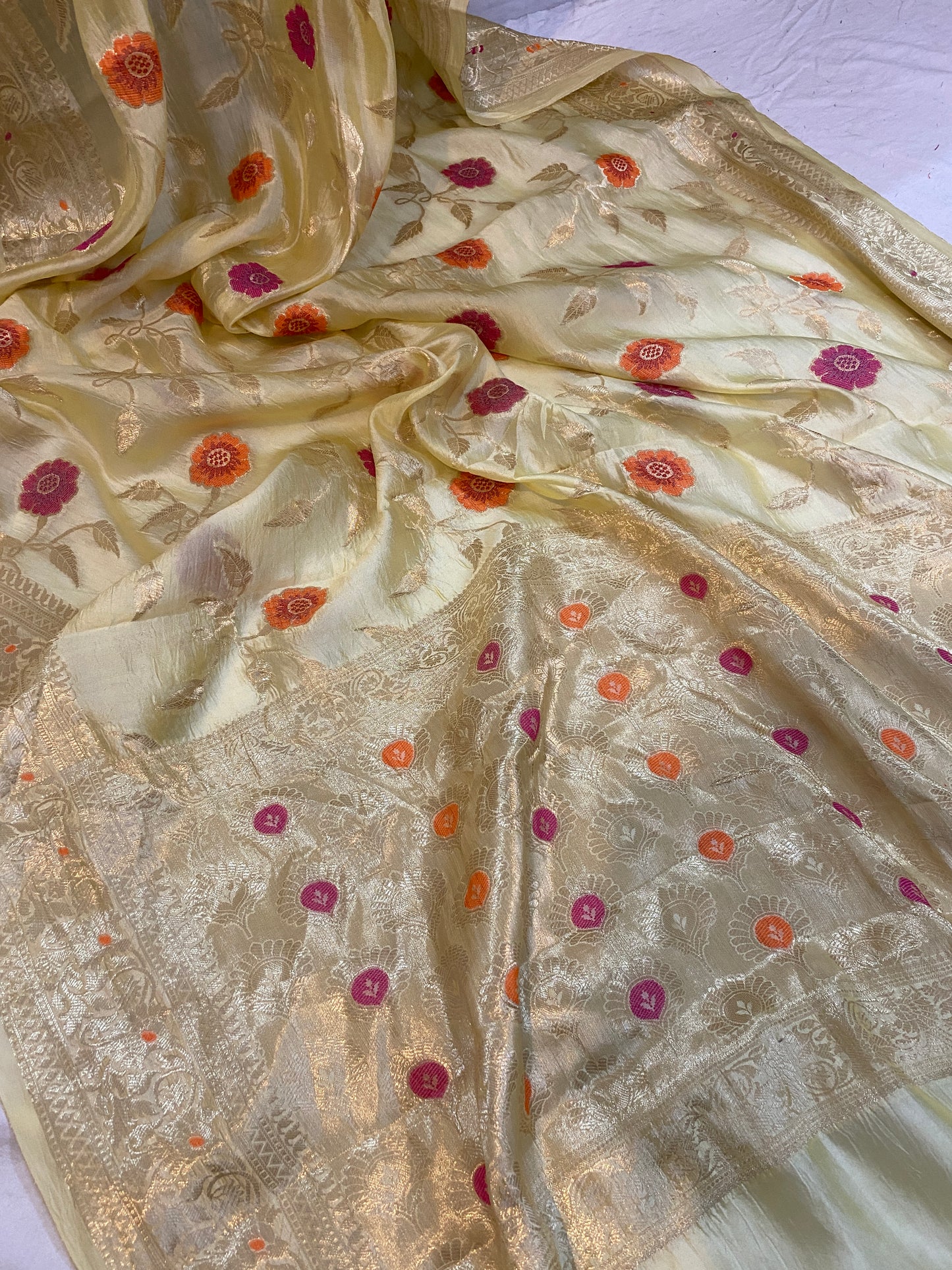 Subtle Elegance: The Beige Banarasi Saree by Shades Of Benares - banarasi - banarasi saree shop