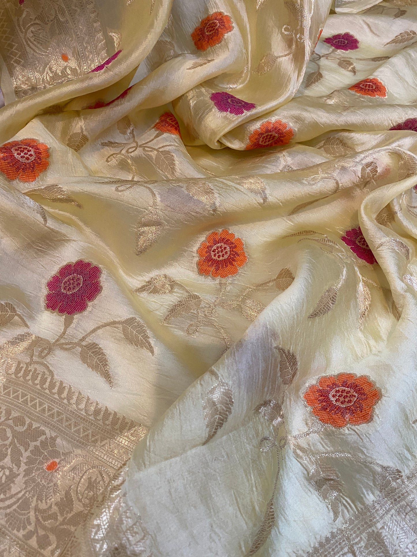 Subtle Elegance: The Beige Banarasi Saree by Shades Of Benares - banarasi - banarasi saree shop