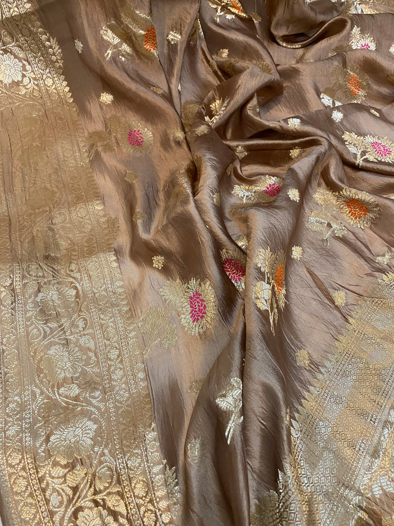 Warm Elegance: The Coffee Brown Banarasi Saree by Shades Of Benares - banarasi - banarasi saree shop