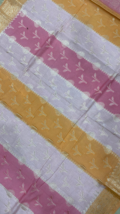 Rangkaat Pure Cotton Handloom Banarasi Saree – Luxe Gold Zari Edition