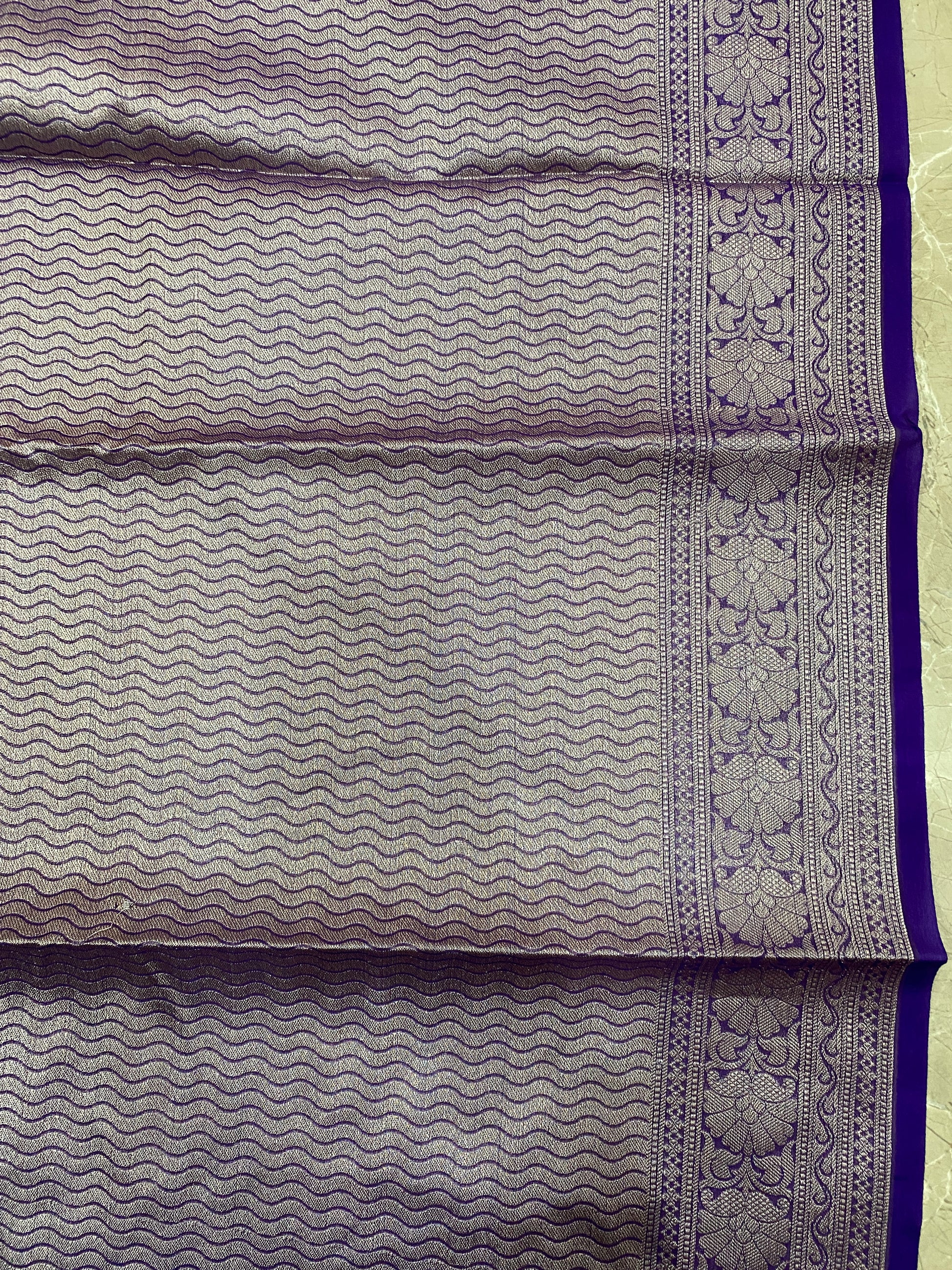 Royal Purple Kora Silk Saree | Luxe Handwoven All-Over Buti by Shades Of Banaras - banarasi - banarasi saree shop - banarasi saree manufacturers - banarasi saree wholesale - banaraasi sarees - banarasi sari - banarasi saris - silk saree - silk sari - wedding saree - wedding sari - designer sari - wedding collection - gifting