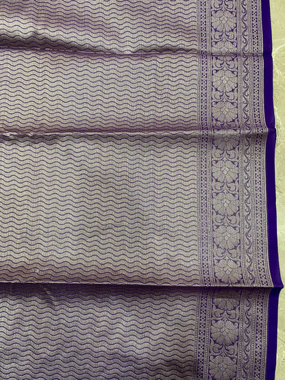 Royal Purple Kora Silk Saree | Luxe Handwoven All-Over Buti by Shades Of Banaras - banarasi - banarasi saree shop - banarasi saree manufacturers - banarasi saree wholesale - banaraasi sarees - banarasi sari - banarasi saris - silk saree - silk sari - wedding saree - wedding sari - designer sari - wedding collection - gifting