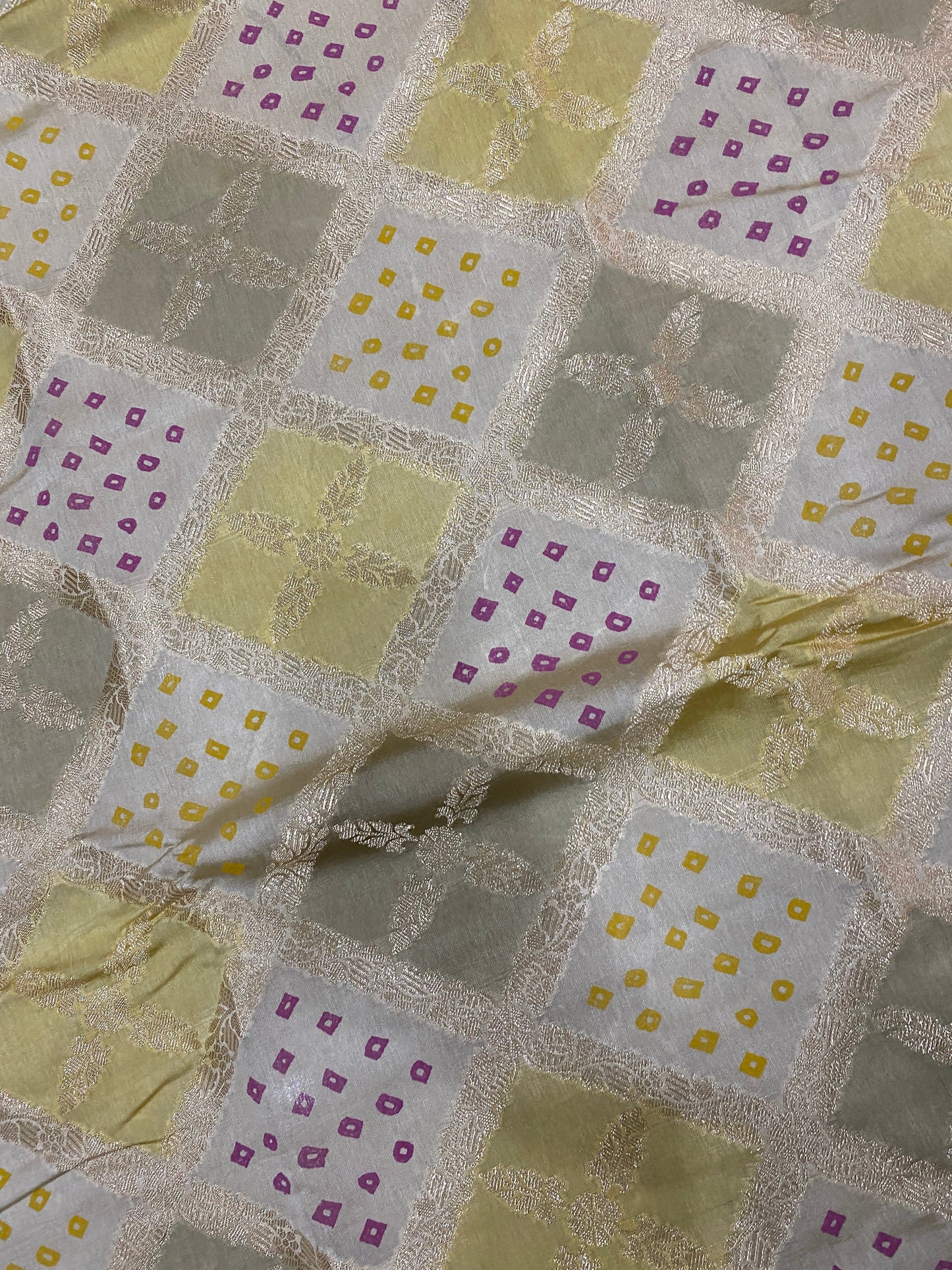 Yellow Luxe Pure Mango Silk Rangkaat Ghatchola Saree with Bandhej