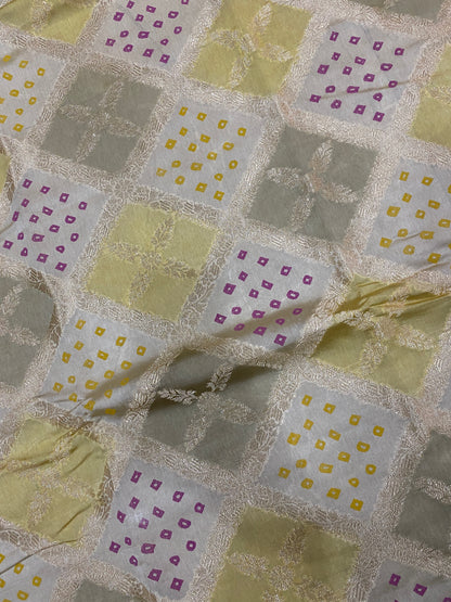 Yellow Luxe Pure Mango Silk Rangkaat Ghatchola Saree with Bandhej