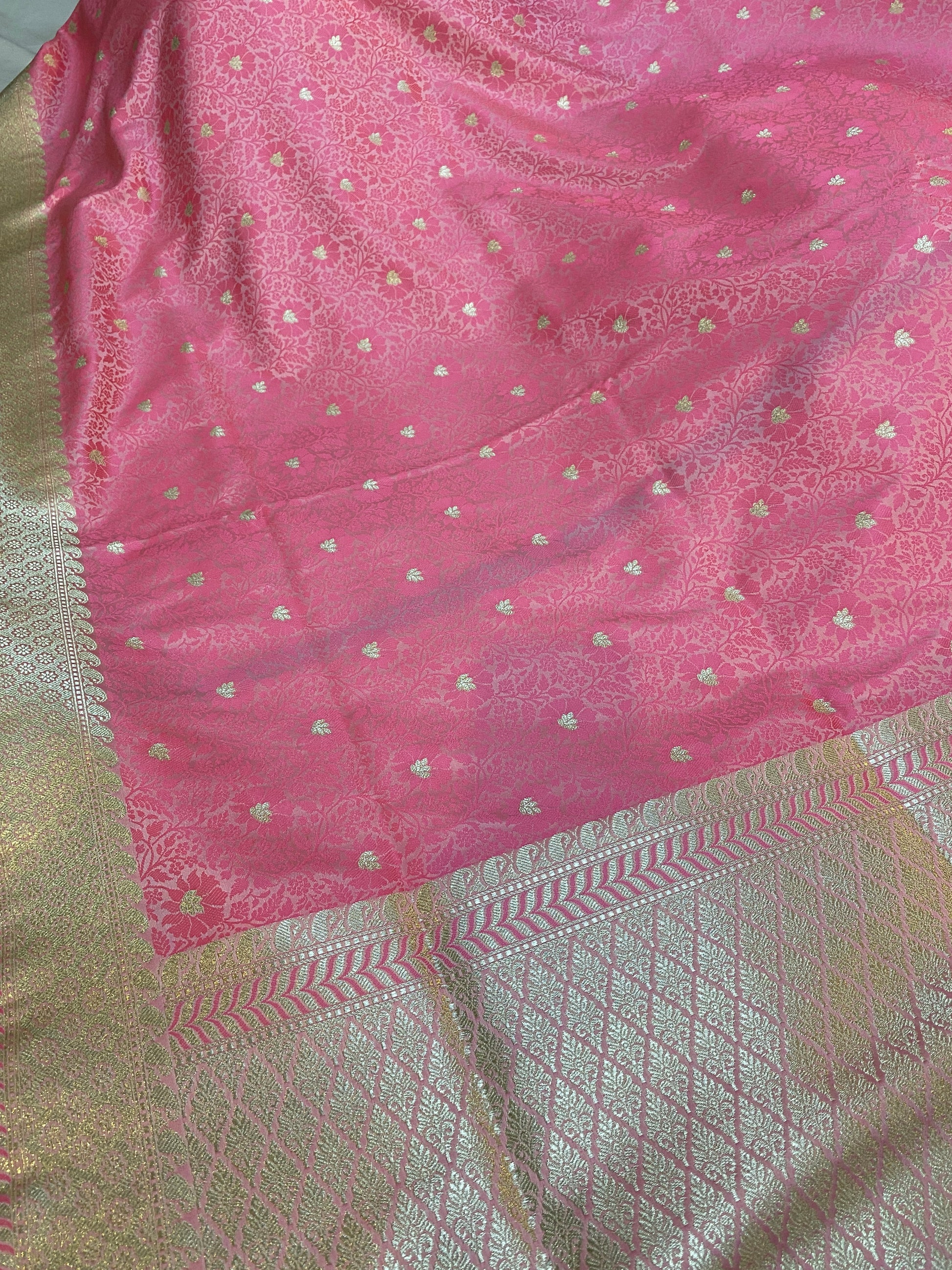 Exquisite Baby Pink Pure Katan Silk Banarasi Saree by Shades Of Benares - banarasi - banarasi saree shop